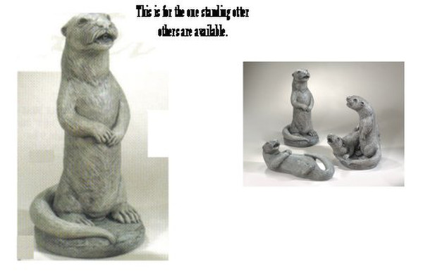 Otter Sitting Piped Water Feature Garden Sculpture